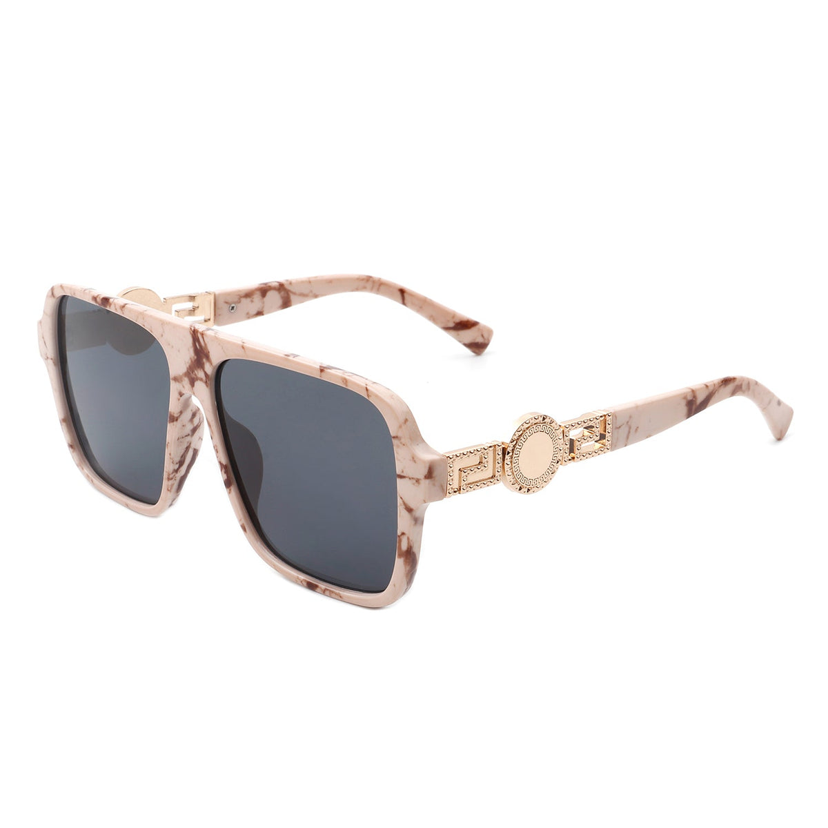Violetra - Retro Square Aviator Style Vintage Flat Top Sunglasses - Charming Charlie