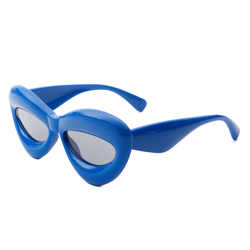 Vexa - Fashion Trendy Cat-eye Thick Frame Sexy Lip Sunglasses - Charming Charlie