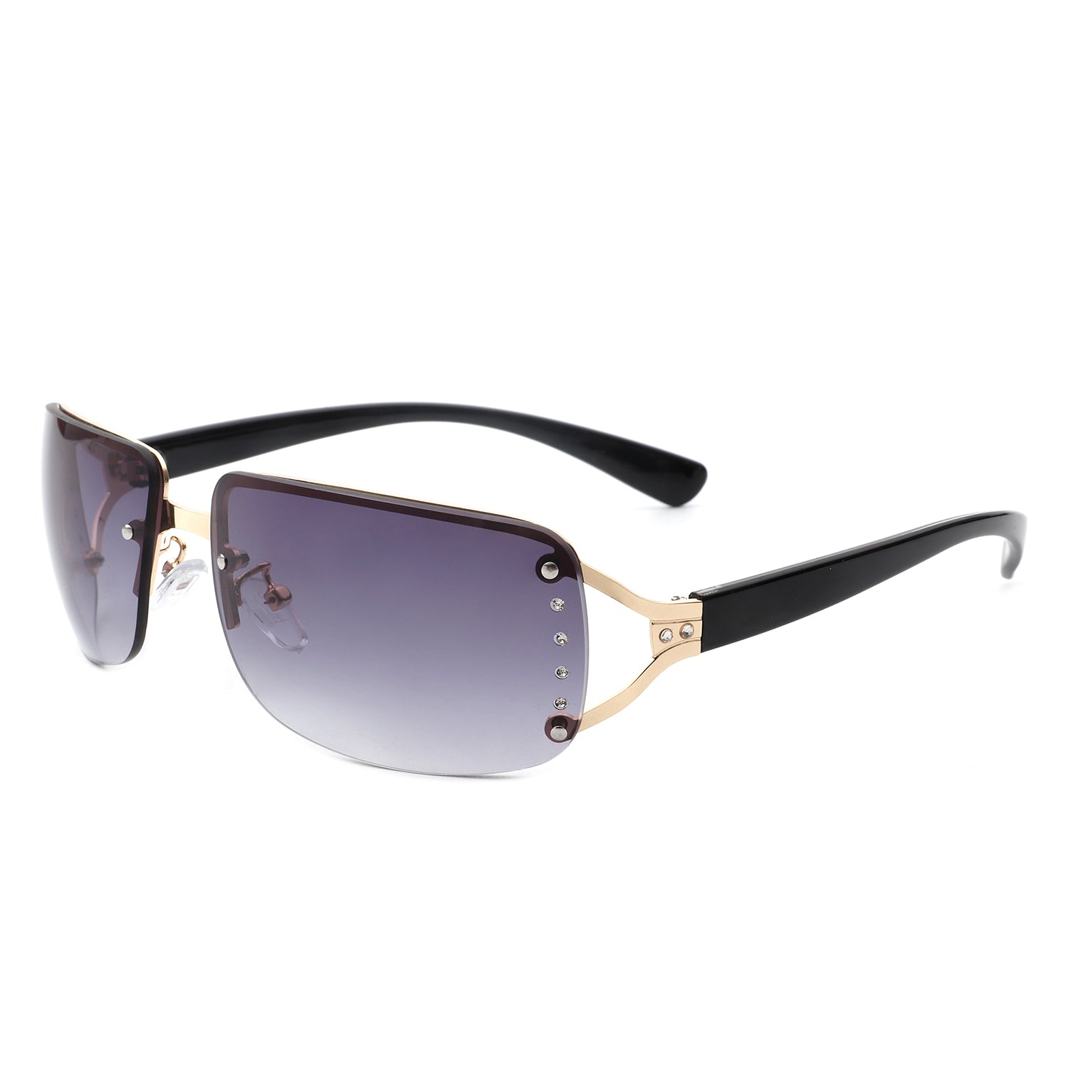 Pluora - Women Classic Rectangle Rimless Fashion Square Sunglasses - Charming Charlie