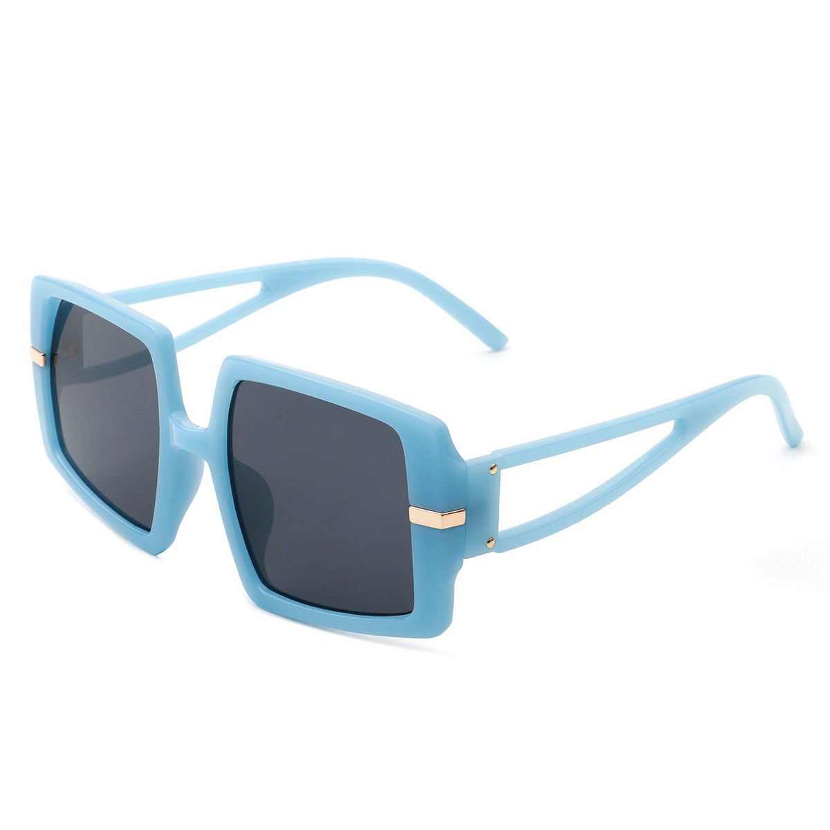 Jasmoria - Oversize Square Geometric Irregular Flat Top Women Sunglasses - Charming Charlie