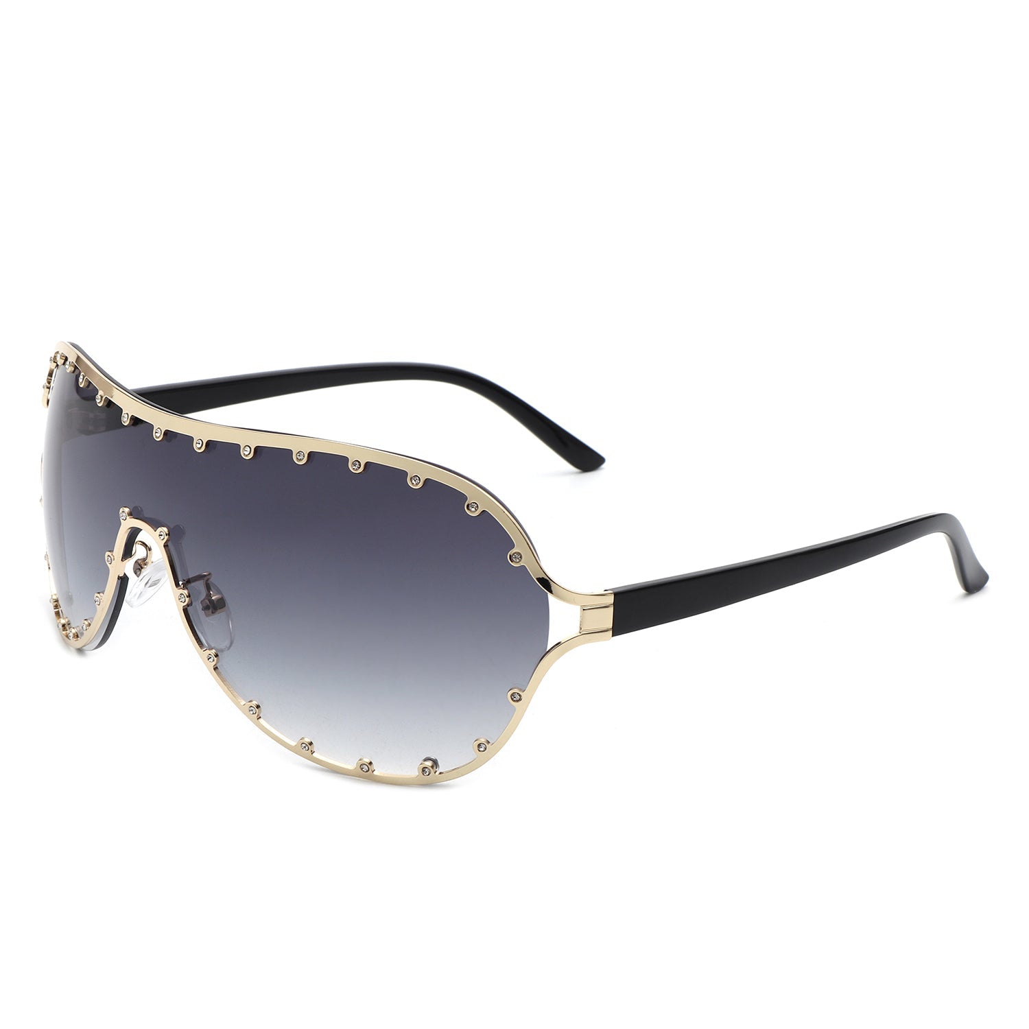 Evanesce - Oversize Rhinestone Design Fashion Women Aviator Sunglasses - Charming Charlie