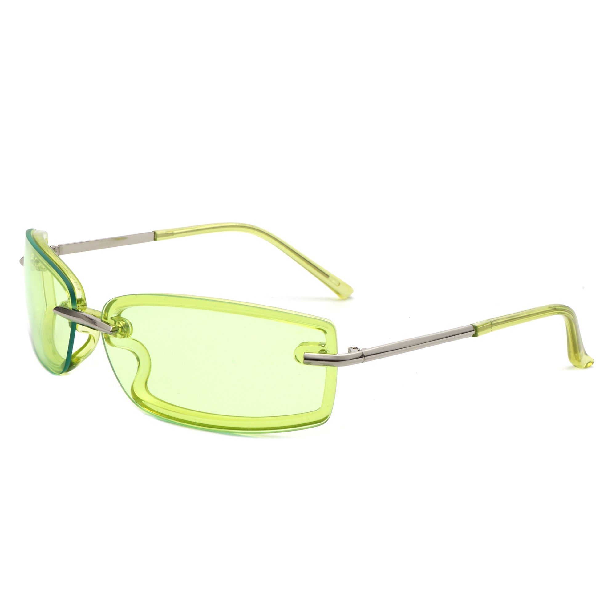 Thalyn - Rectangle Sleek Tinted Sports Color Pop Sunglasses - Charming Charlie