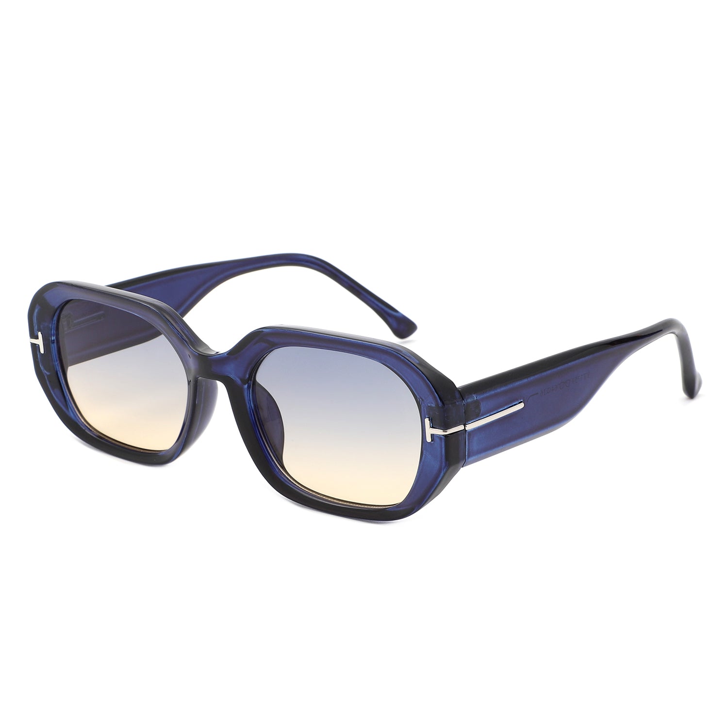 Nexis - Geometric Square Thick Frame Fashion Sunglasses - Charming Charlie