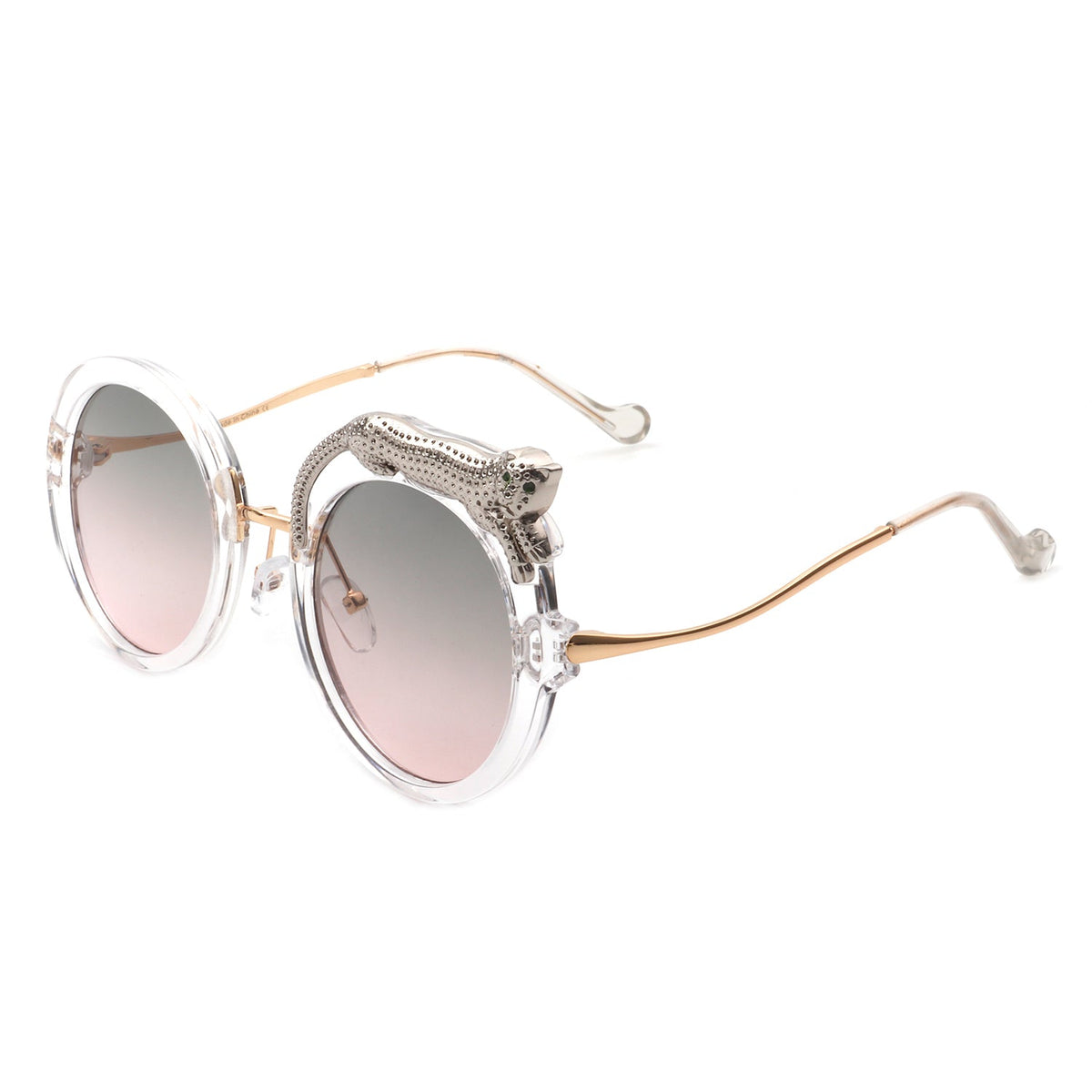 Yellowze - Women Circle Oversize Fashion Round Sunglasses W/ Leopard Design - Charming Charlie