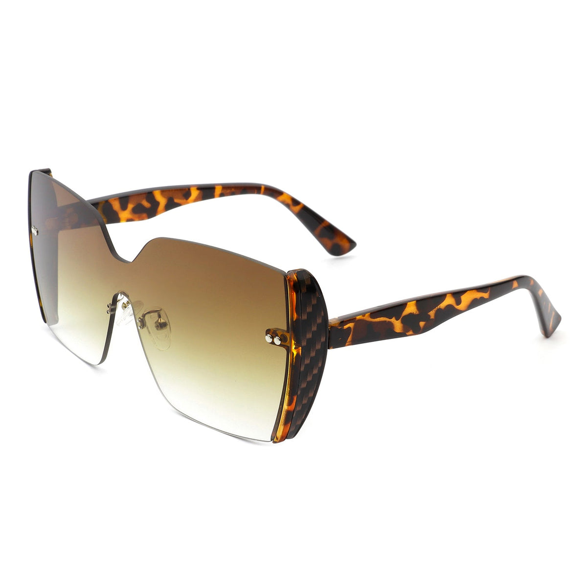 Xanadune - Square Oversize Half Frame Tinted Retro Fashion Women Sunglasses - Charming Charlie