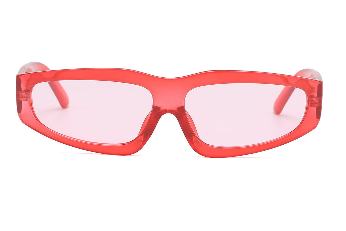 Odessa | Retro Thick Rectangle Unisex Fashion Sunglasses - Charming Charlie