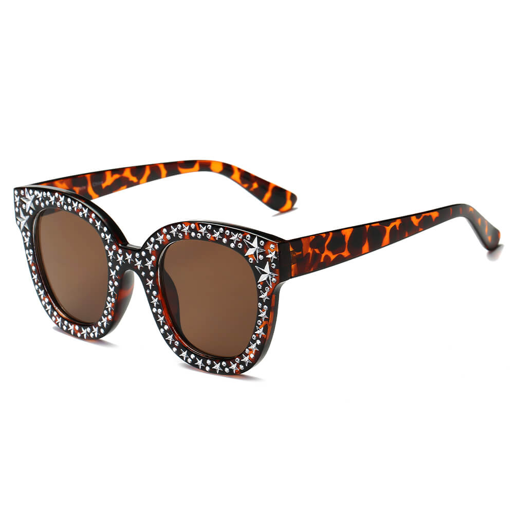 DOSWELL | S1087 - Women Fashion Oversize Round Sunglasses - Cramilo Eyewear - Stylish Trendy Affordable Sunglasses Clear Glasses Eye Wear Fashion