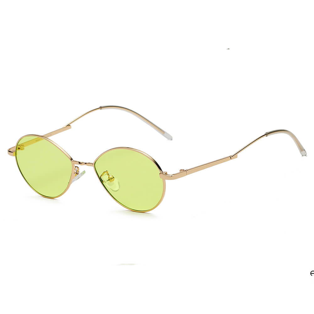 HICKORY | S3009 - Small Retro Vintage Metal Round Sunglasses - Cramilo Eyewear - Stylish Trendy Affordable Sunglasses Clear Glasses Eye Wear Fashion