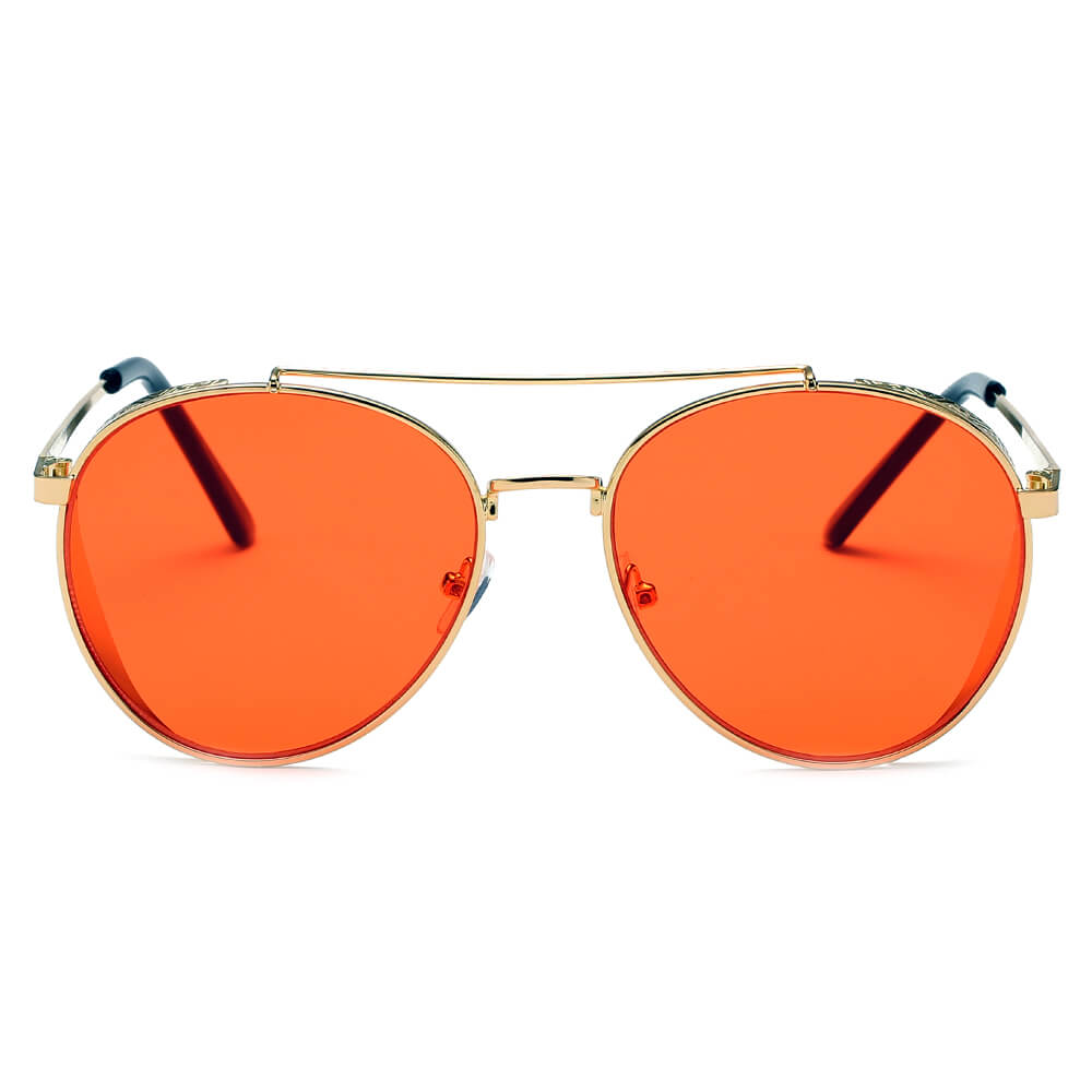 LAREDO | S2072 - Modern Aviator Brow Bar Aviator Fashion Sunglasses - Cramilo Eyewear - Stylish Trendy Affordable Sunglasses Clear Glasses Eye Wear Fashion
