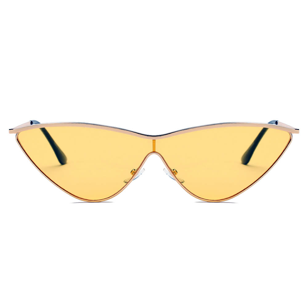 FONTANA | S2067 - Women Metal Cat Eye Sunglasses - Cramilo Eyewear - Stylish Trendy Affordable Sunglasses Clear Glasses Eye Wear Fashion