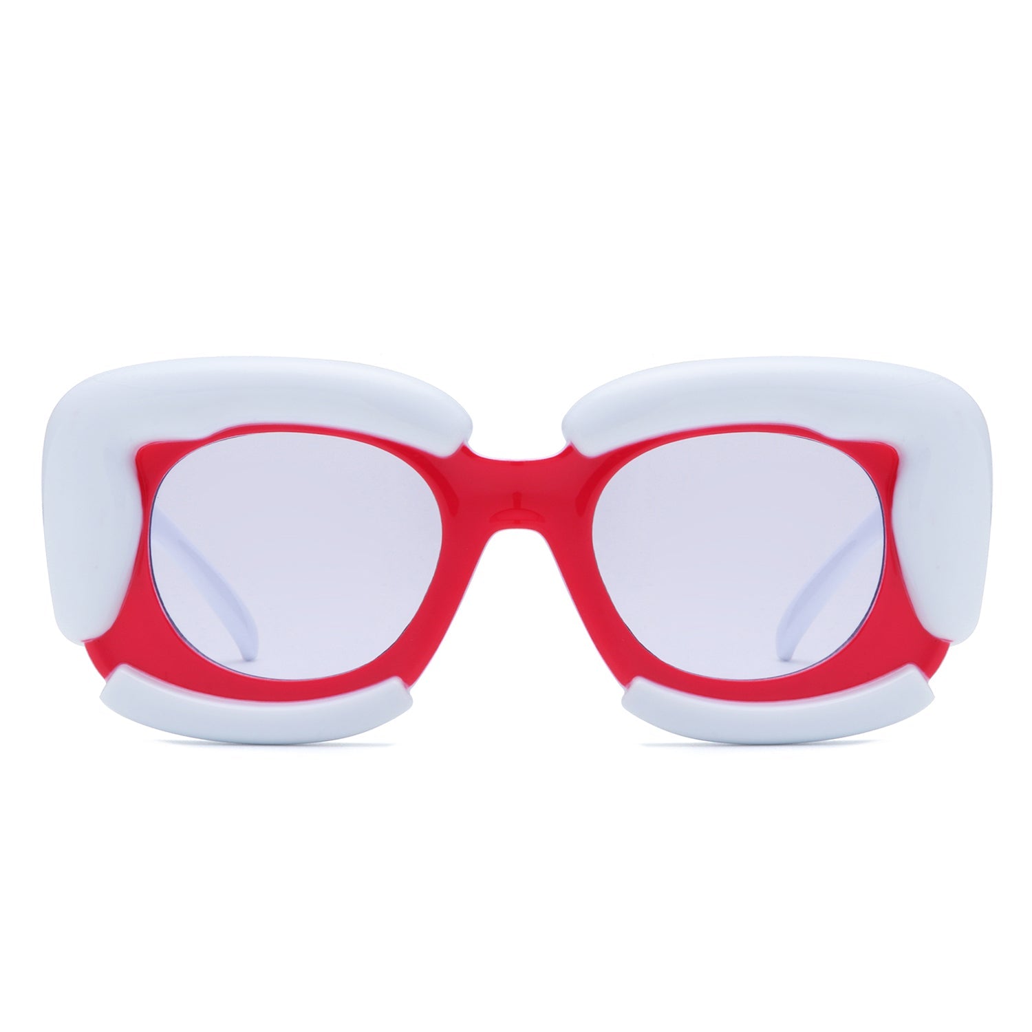 Twirl - Square Geometric Irregular Chunky Fashion Futuristic Sunglasses - Charming Charlie