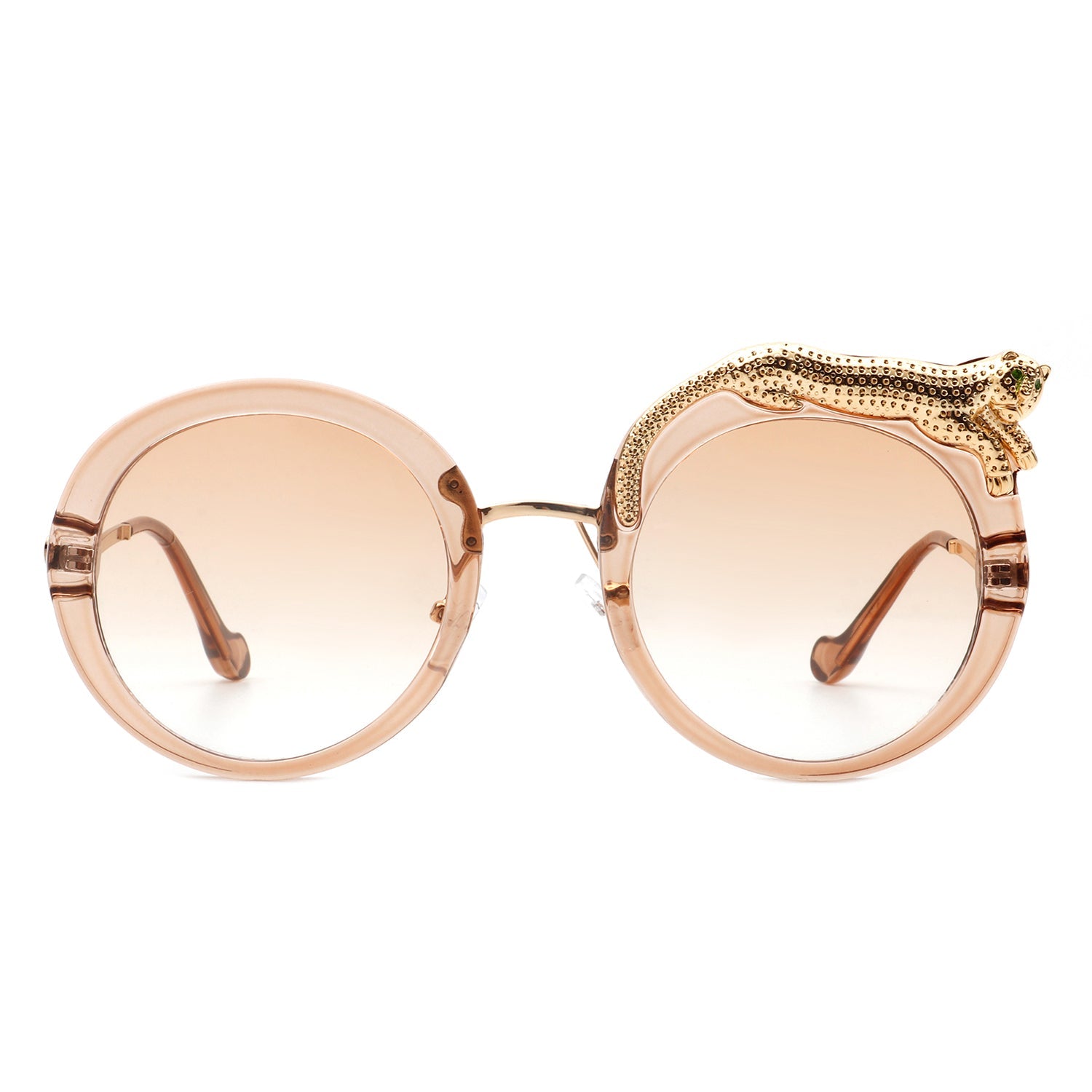Yellowze - Women Circle Oversize Fashion Round Sunglasses W/ Leopard Design - Charming Charlie