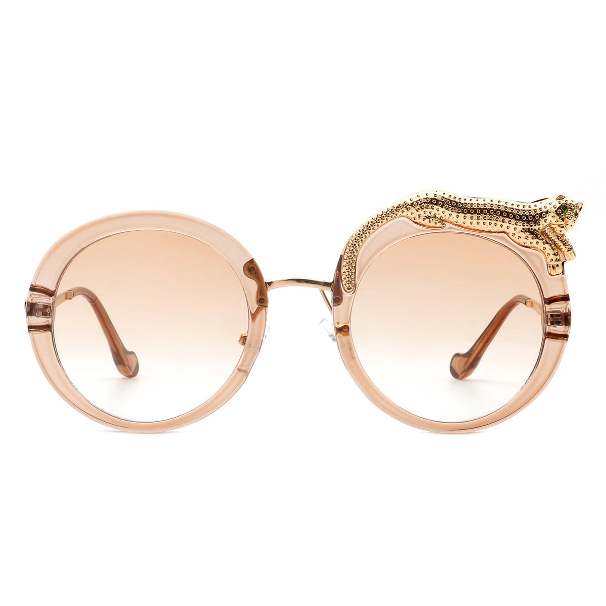 Yellowze - Women Circle Oversize Fashion Round Sunglasses W/ Leopard Design - Charming Charlie