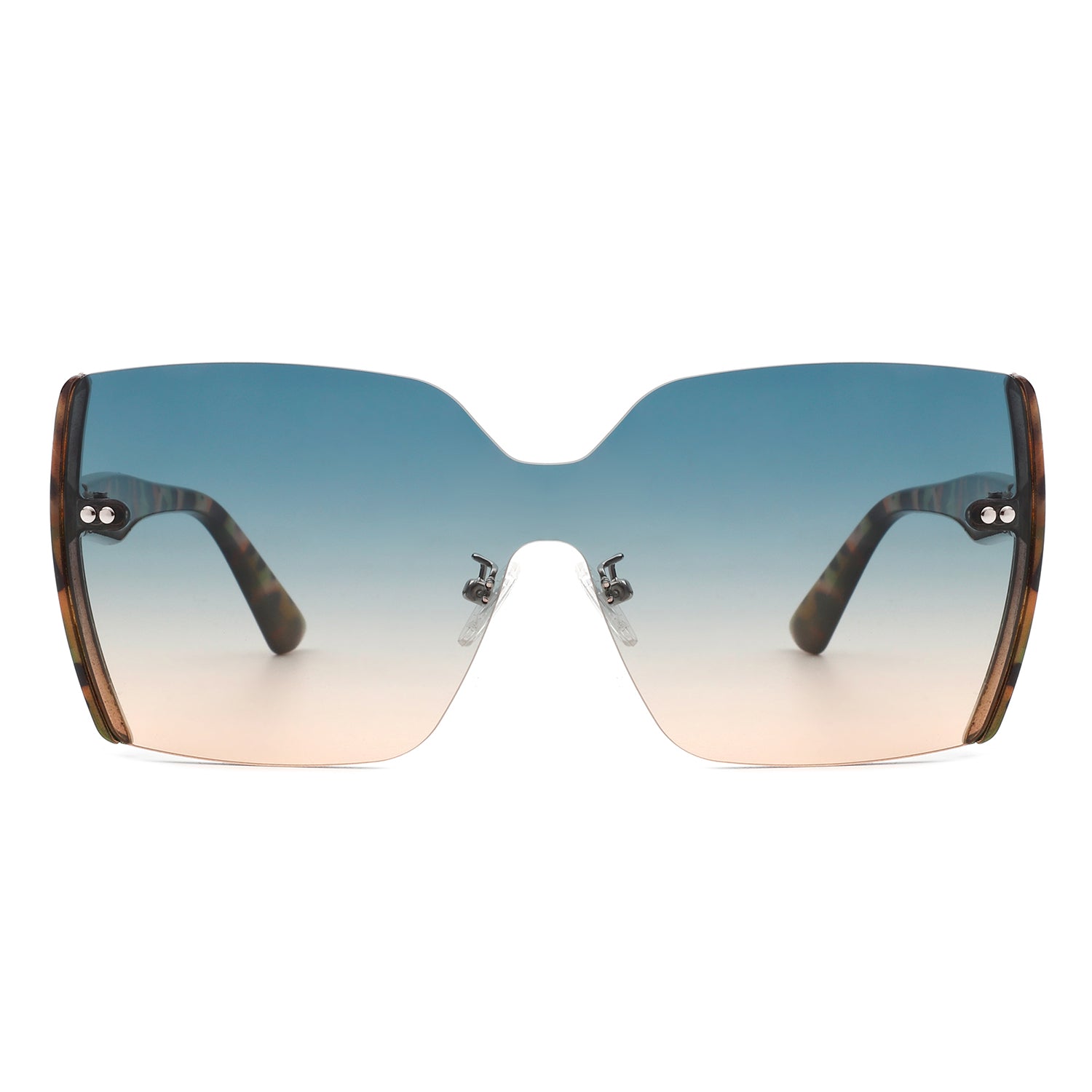 Xanadune - Square Oversize Half Frame Tinted Retro Fashion Women Sunglasses - Charming Charlie
