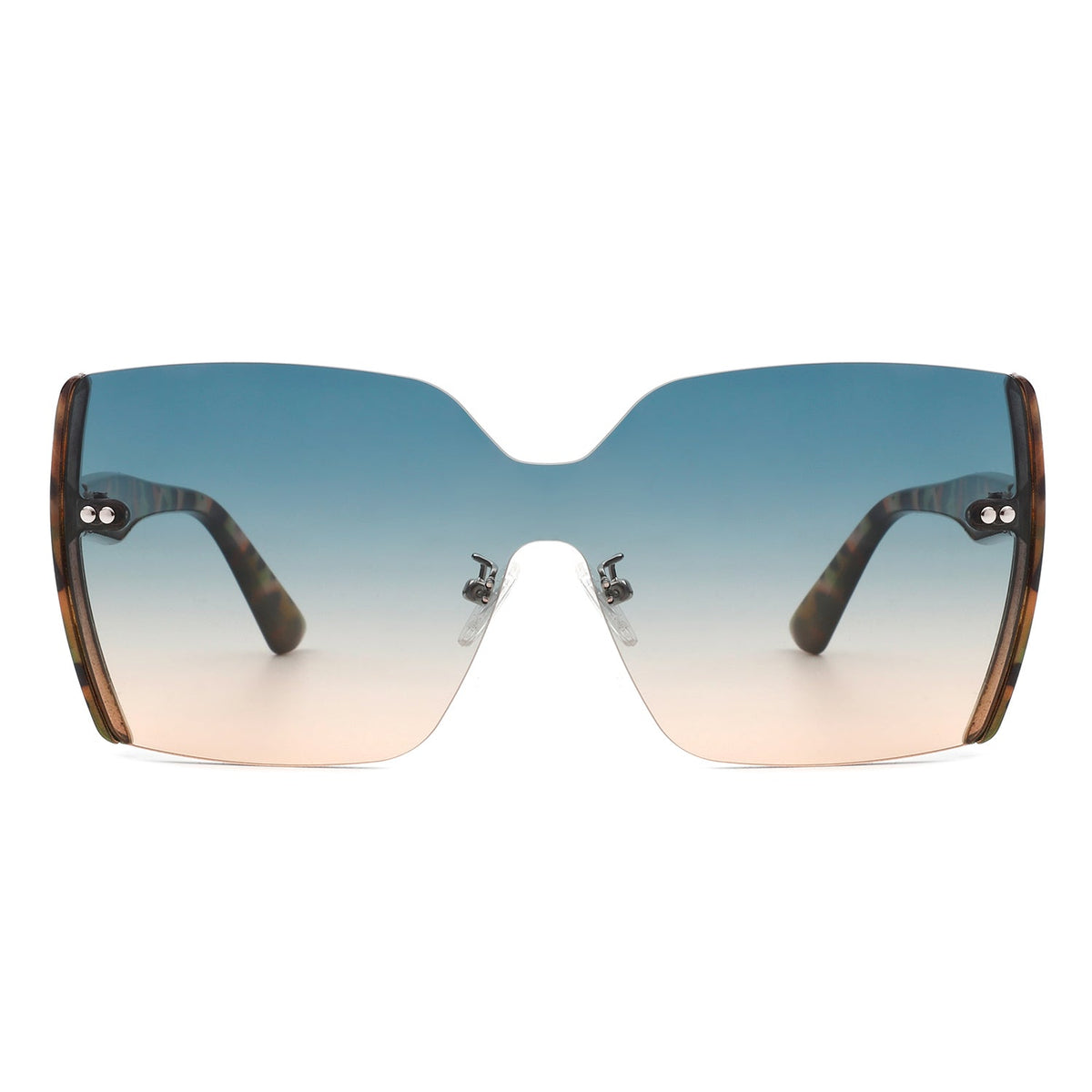 Xanadune - Square Oversize Half Frame Tinted Retro Fashion Women Sunglasses - Charming Charlie