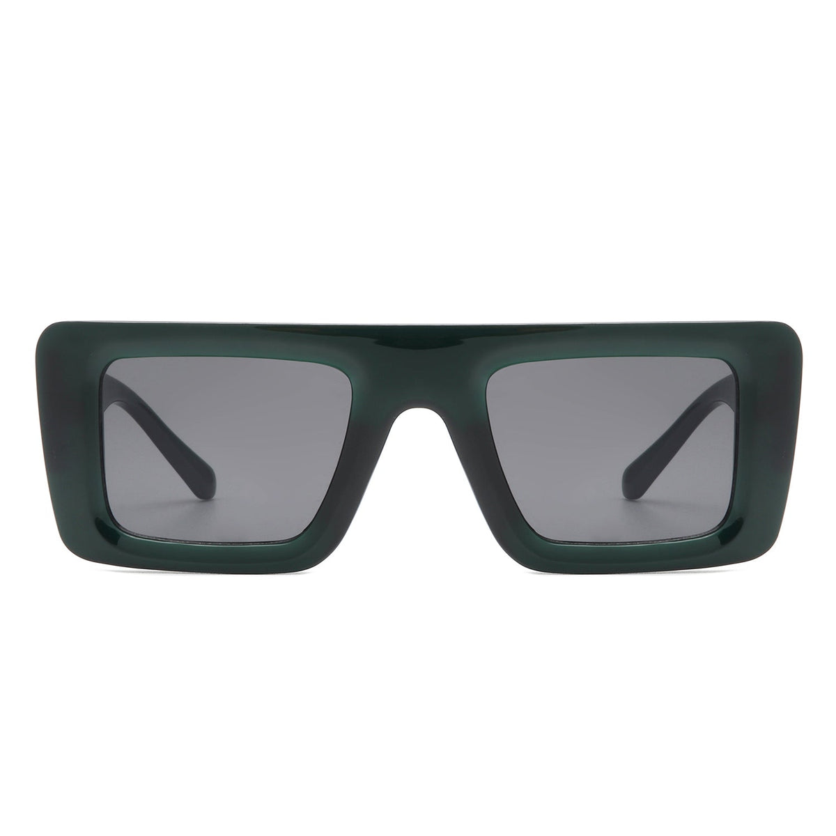 Lumos - Square Retro Two-Tone Thick Frame Flat-Top Sunglasses - Charming Charlie
