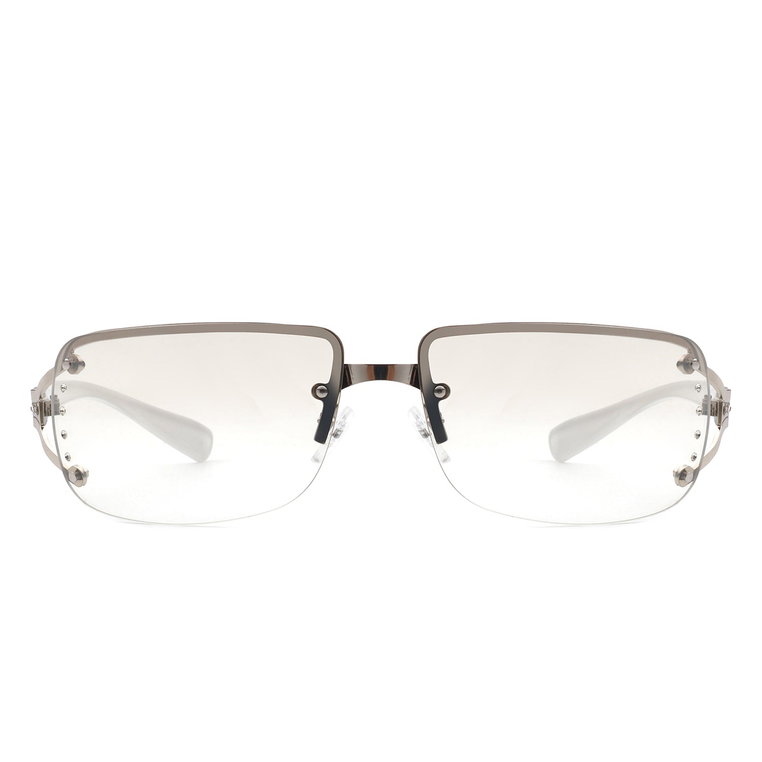 Pluora - Women Classic Rectangle Rimless Fashion Square Sunglasses - Charming Charlie