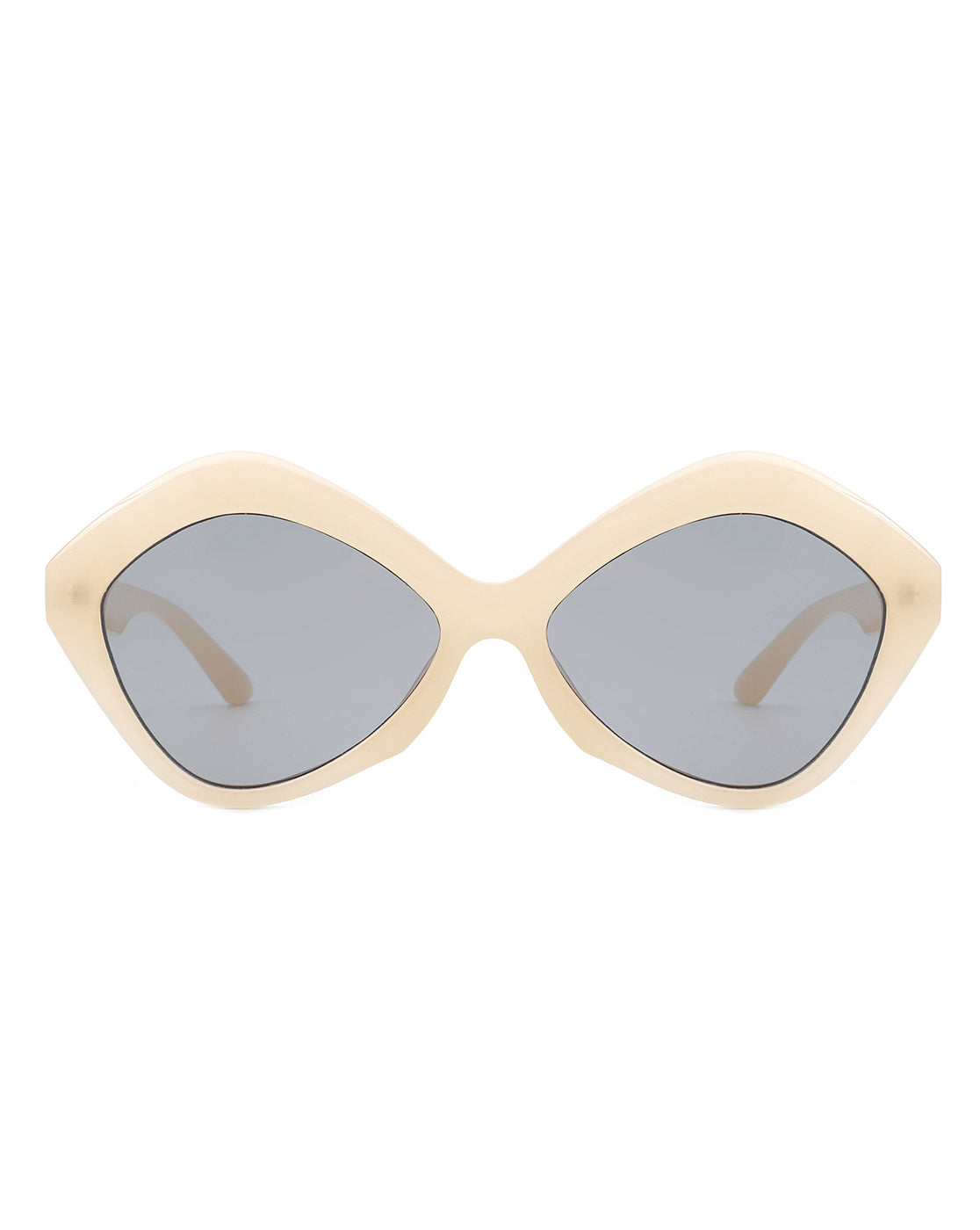 Amethyst - Women Geometric Fashion Hexagonal Cat Eye Sunglasses - Charming Charlie