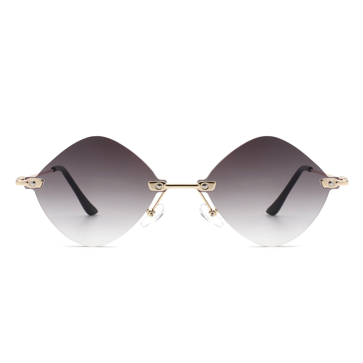 Bluewave - Rimless Retro Round Geometric Frameless Tinted Fashion Sunglasses - Charming Charlie