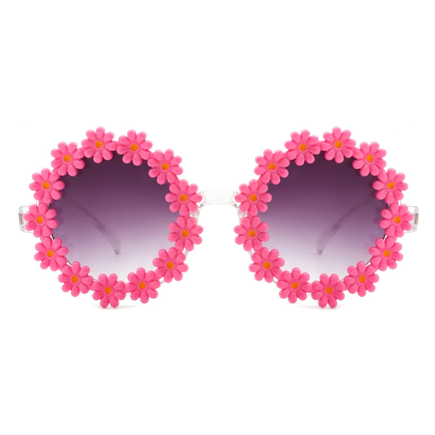 Ysabelia - Round Daisy Flower Shape Circle Party Floral Women Sunglasses - Charming Charlie