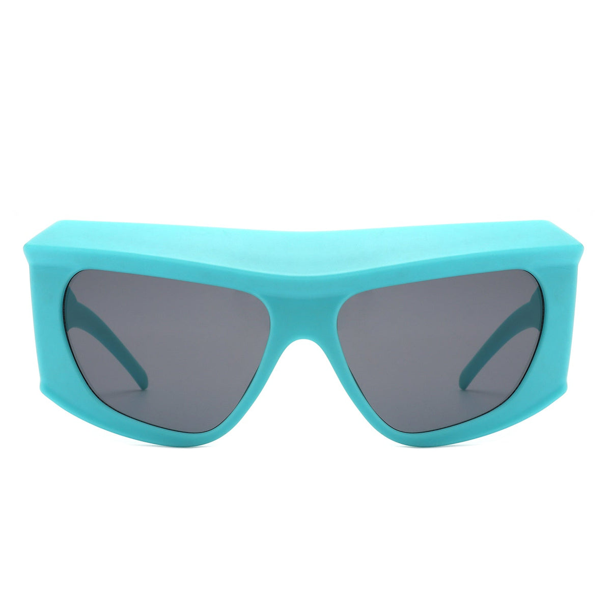 Thalia - Square Chunky Wrap Around Tinted Oversize Fashion Sunglasses - Charming Charlie