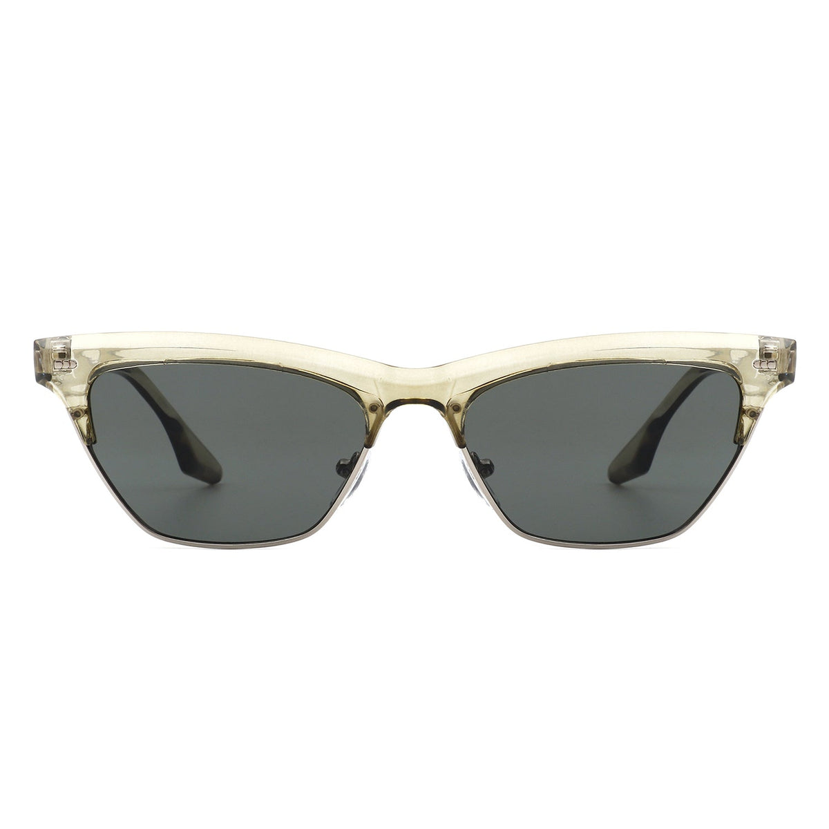 Mistique - Women Retro Half Frame Square Fashion Cat Eye Sunglasses - Charming Charlie