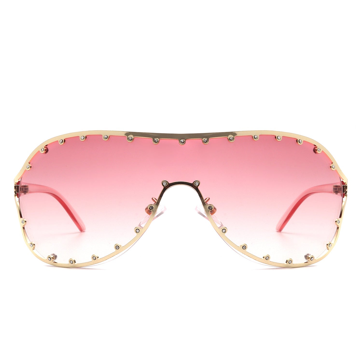 Evanesce - Oversize Rhinestone Design Fashion Women Aviator Sunglasses - Charming Charlie