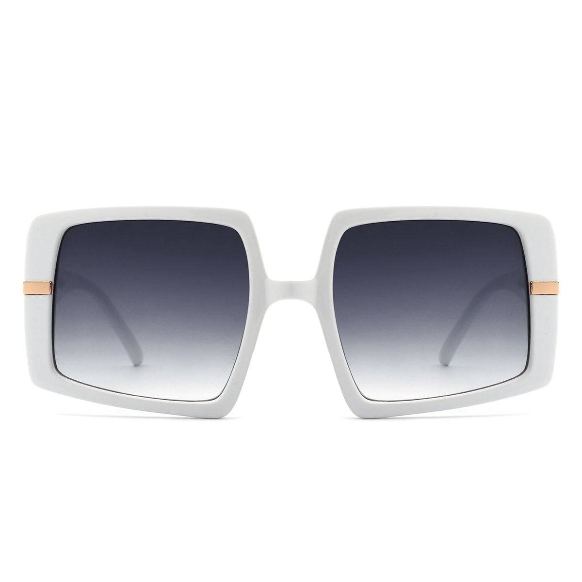 Jasmoria - Oversize Square Geometric Irregular Flat Top Women Sunglasses - Charming Charlie