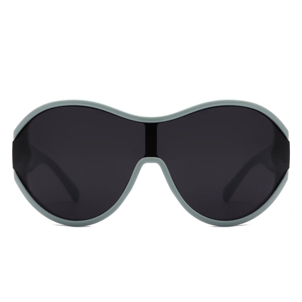 Gwyneth - Oversize Oval Retro Circle Fashion Curved Round Sunglasses - Charming Charlie