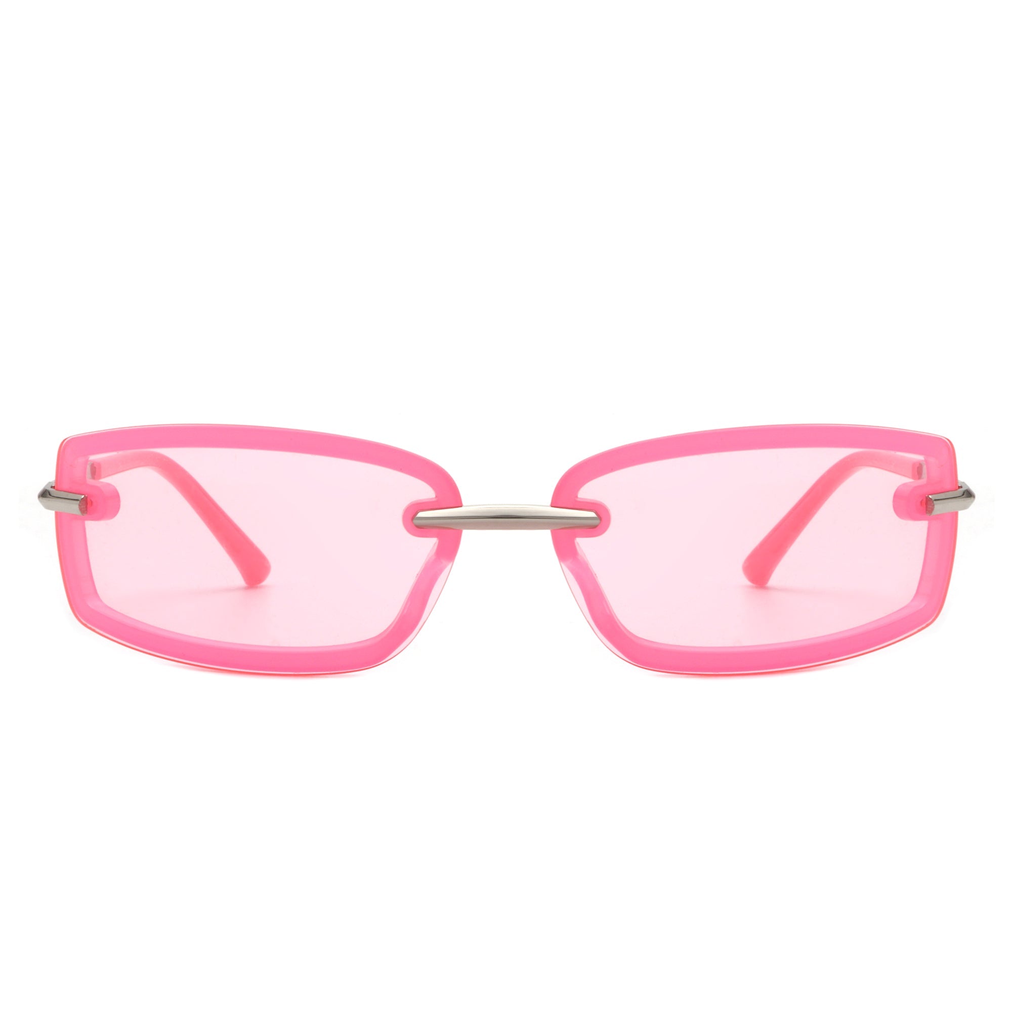 Thalyn - Rectangle Sleek Tinted Sports Color Pop Sunglasses - Charming Charlie