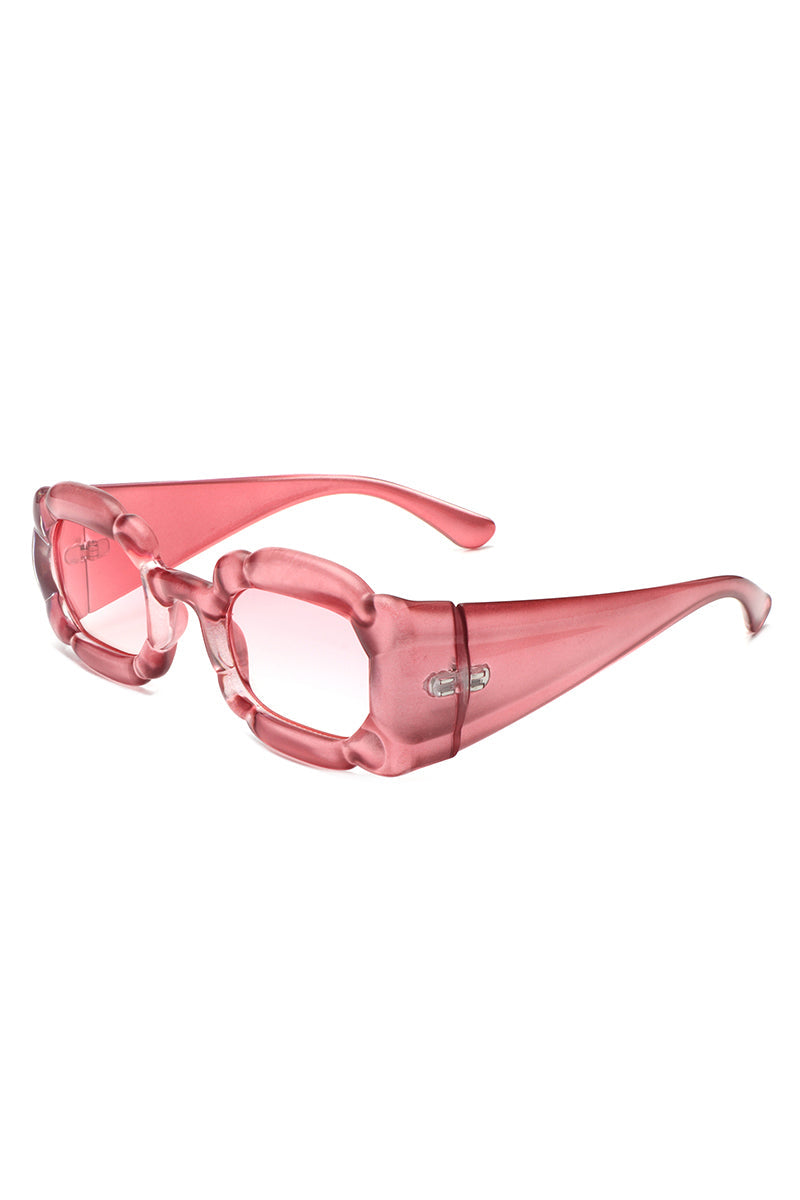 Uplift - Geometric Irregular Thick Frame Square Fashion Sunglasses - Charming Charlie
