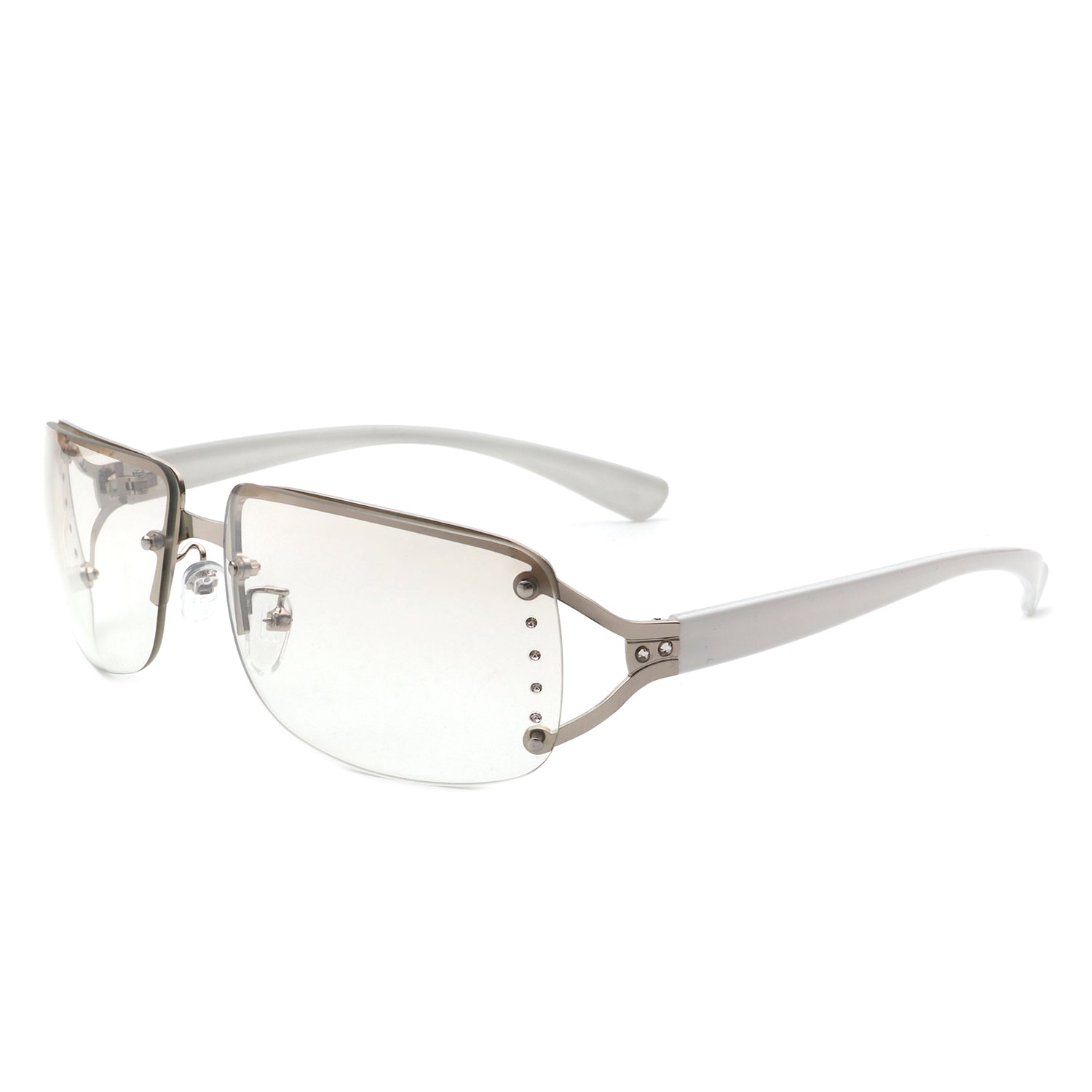 Pluora - Women Classic Rectangle Rimless Fashion Square Sunglasses - Charming Charlie