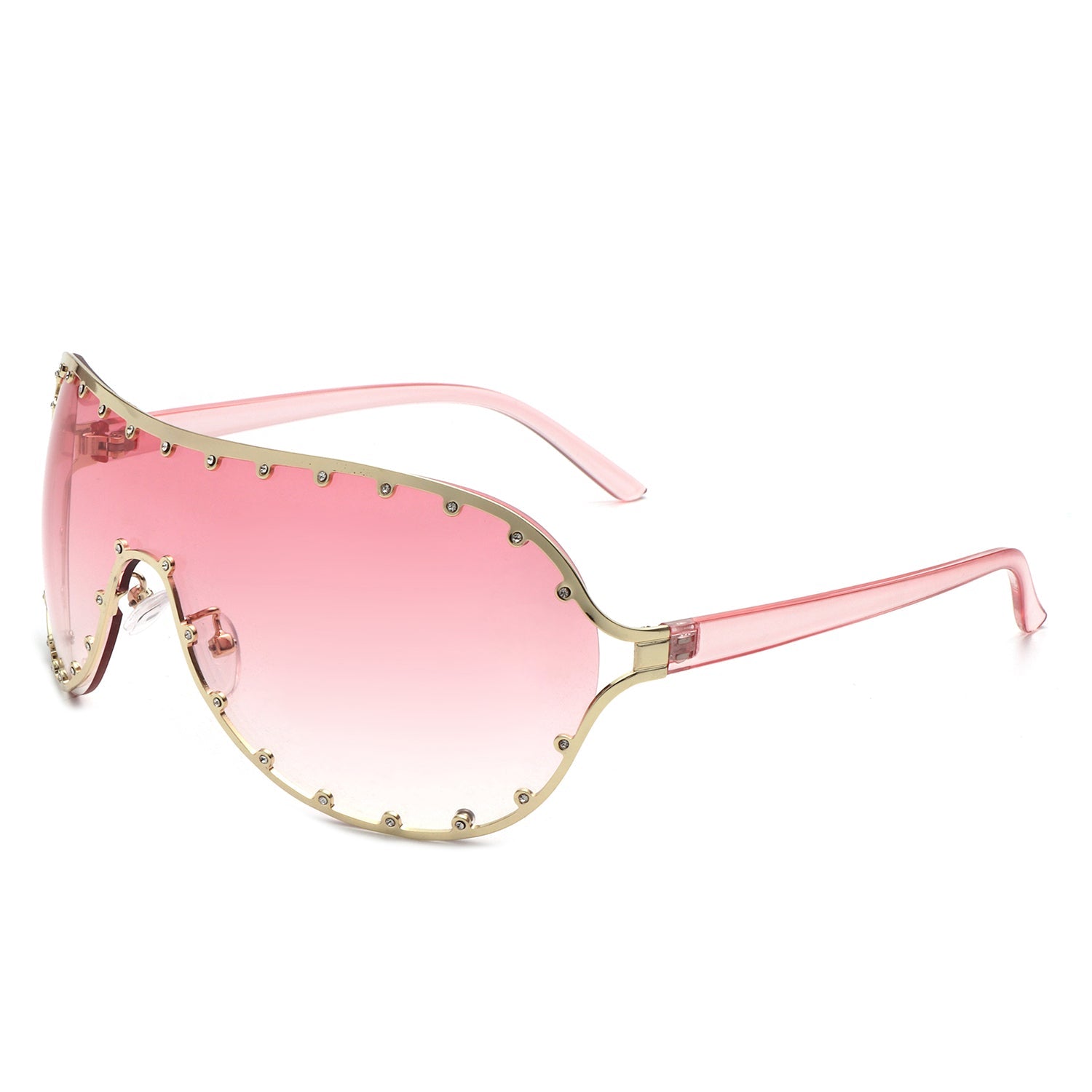 Evanesce - Oversize Rhinestone Design Fashion Women Aviator Sunglasses - Charming Charlie