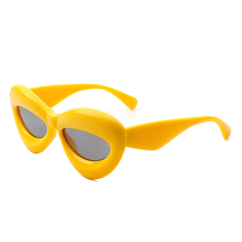 Vexa - Fashion Trendy Cat-eye Thick Frame Sexy Lip Sunglasses - Charming Charlie