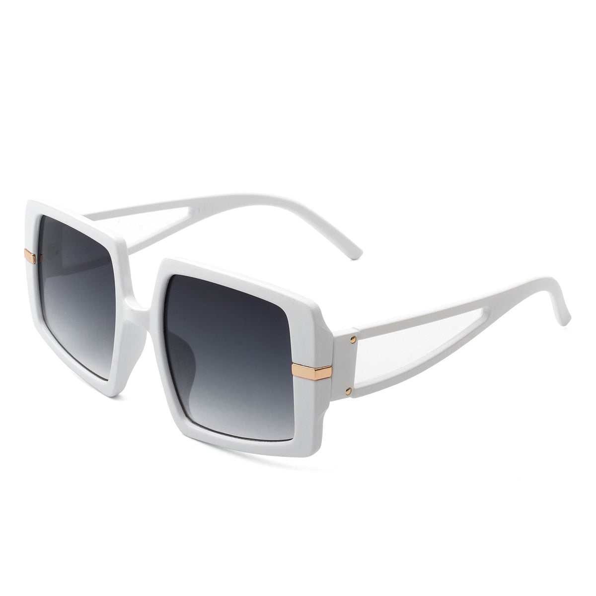 Jasmoria - Oversize Square Geometric Irregular Flat Top Women Sunglasses - Charming Charlie