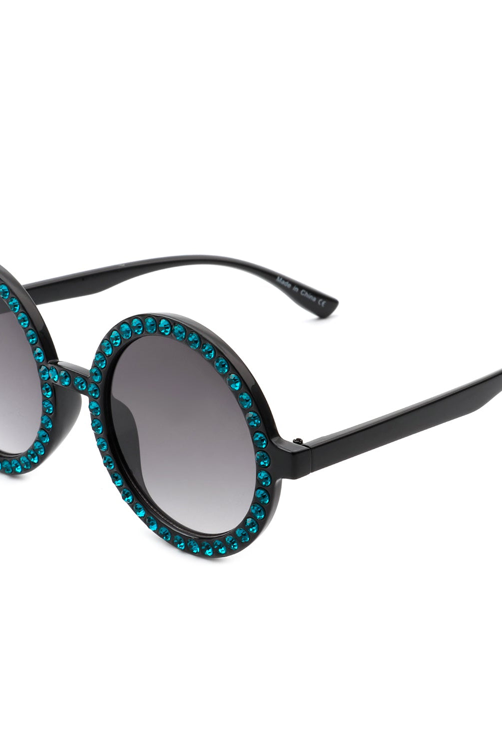 Dreamwey - Round Fashion Rhinestone Circle Oversize Women Sunglasses - Charming Charlie