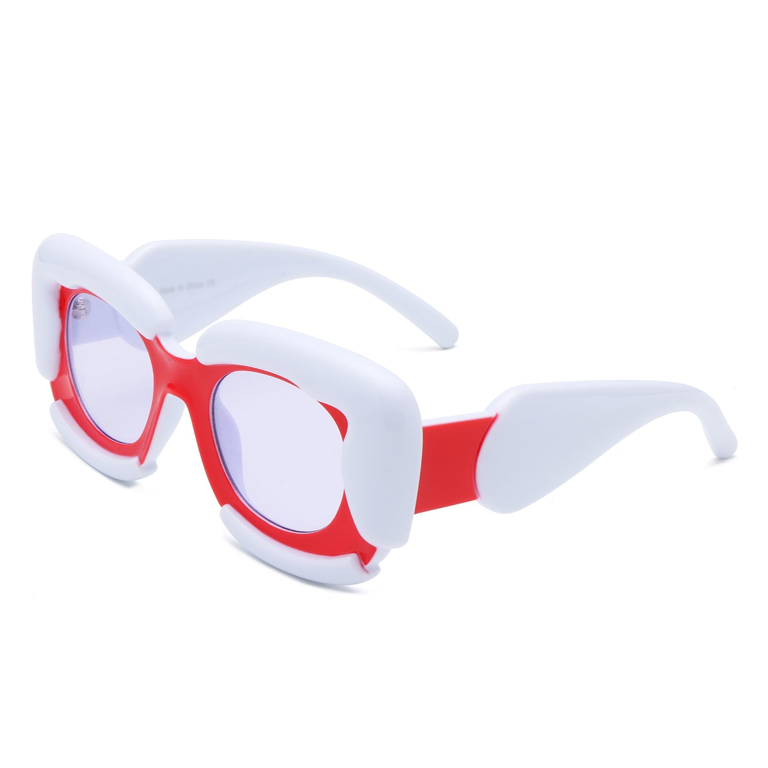 Twirl - Square Geometric Irregular Chunky Fashion Futuristic Sunglasses - Charming Charlie