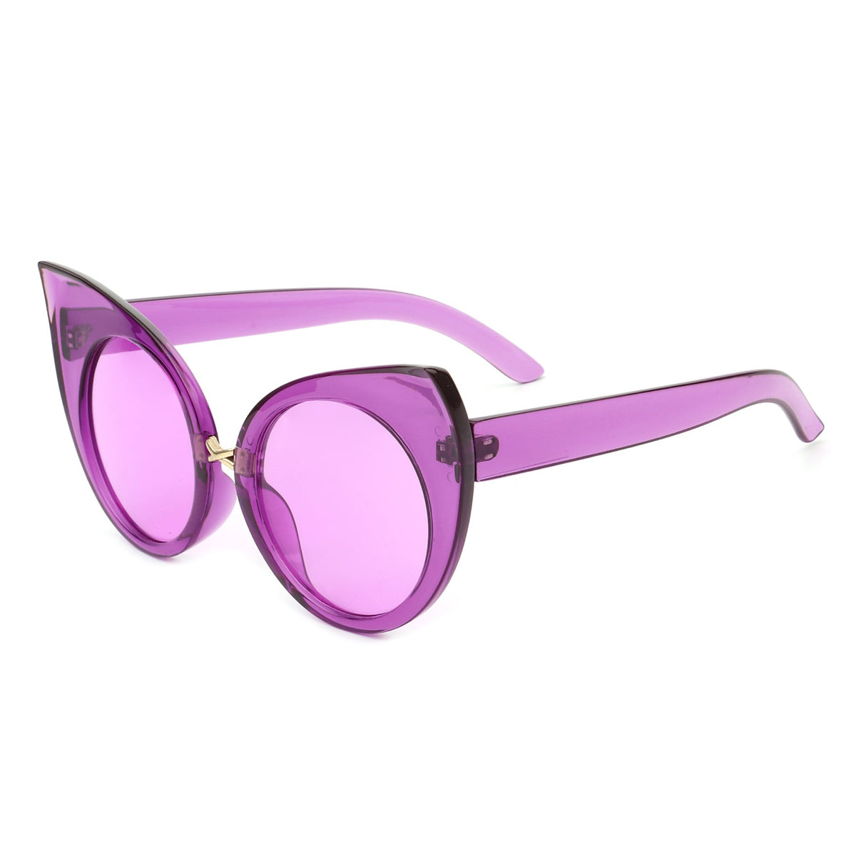 Iridessa - Women Mod Retro High Pointed Oversize Fashion Cat Eye Sunglasses - Charming Charlie
