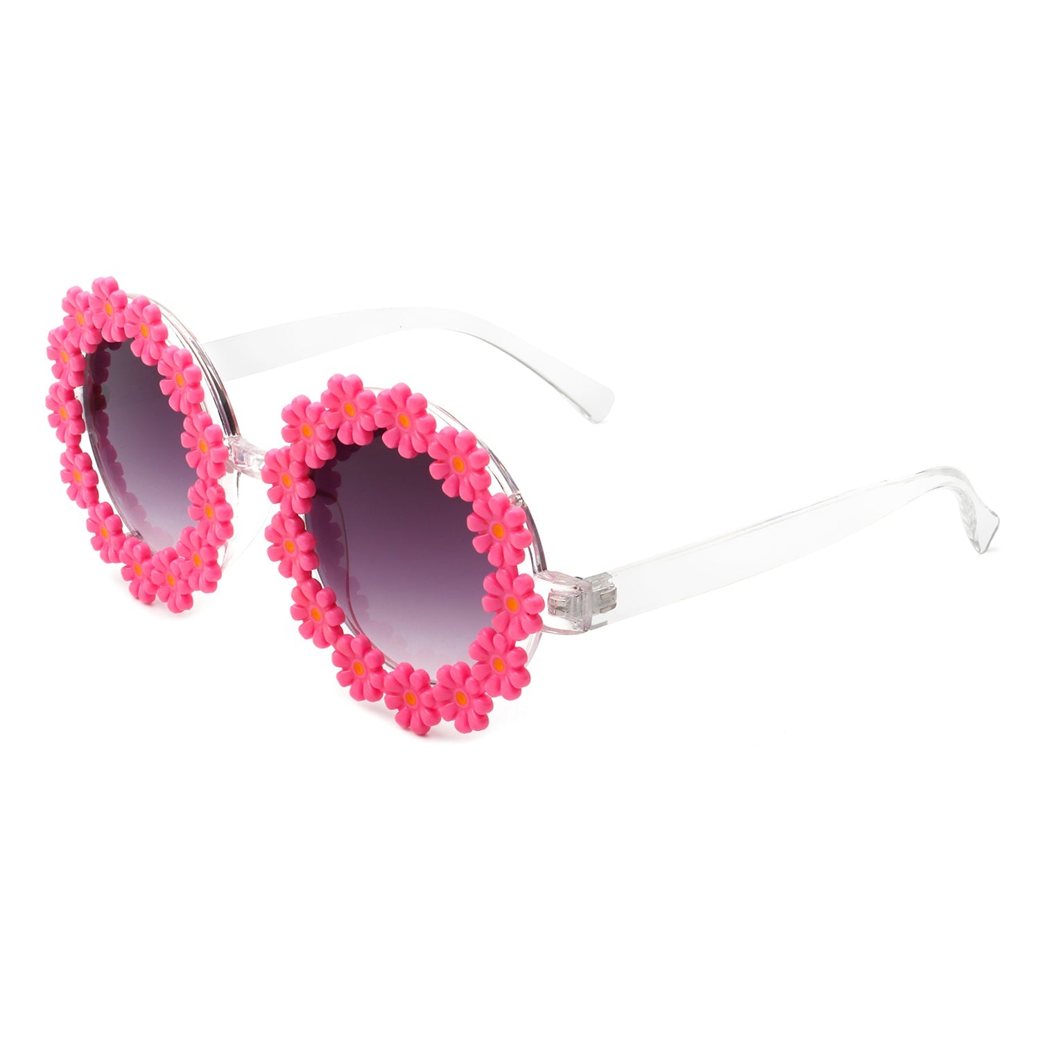 Ysabelia - Round Daisy Flower Shape Circle Party Floral Women Sunglasses - Charming Charlie