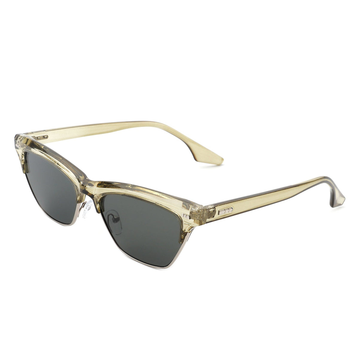 Mistique - Women Retro Half Frame Square Fashion Cat Eye Sunglasses - Charming Charlie