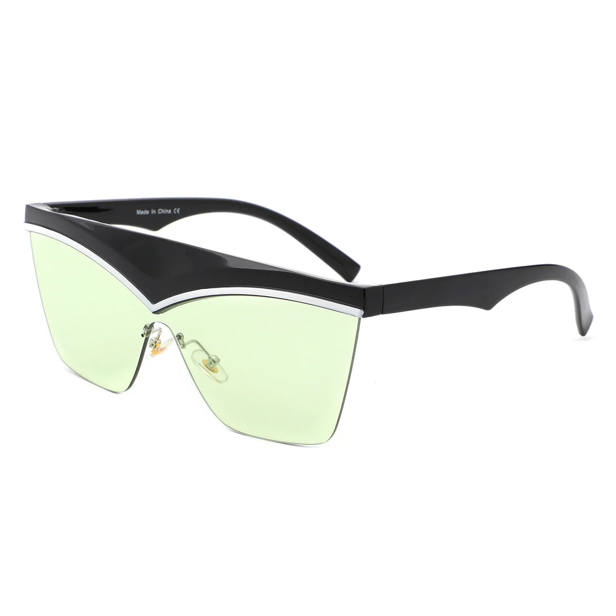 Lythia - Semi-Rimless Fashion Flat Top Sunglasses - Charming Charlie