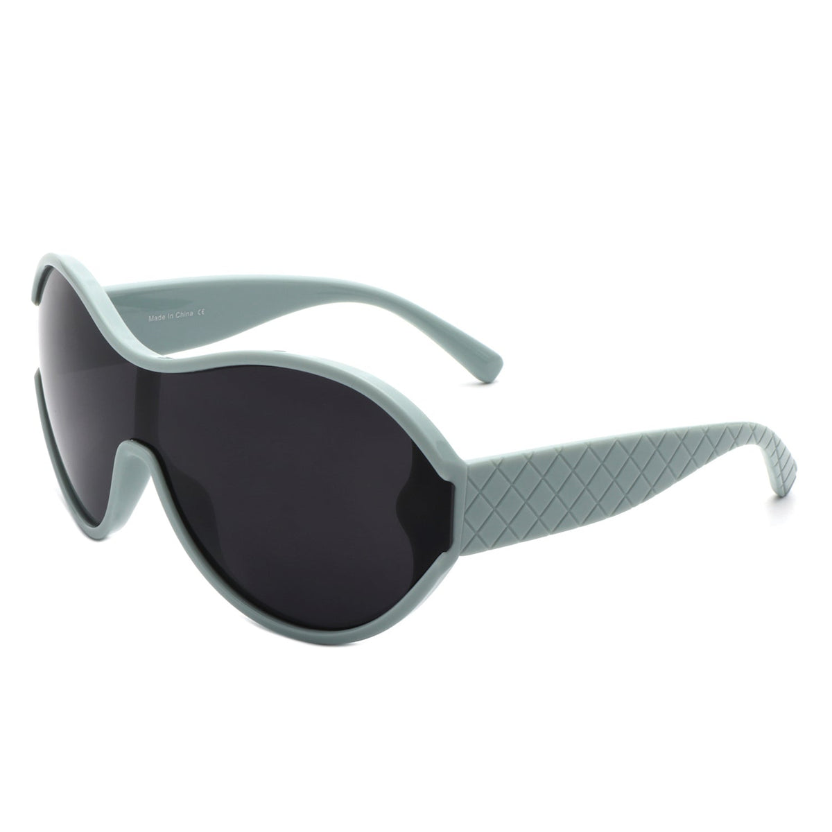 Gwyneth - Oversize Oval Retro Circle Fashion Curved Round Sunglasses - Charming Charlie