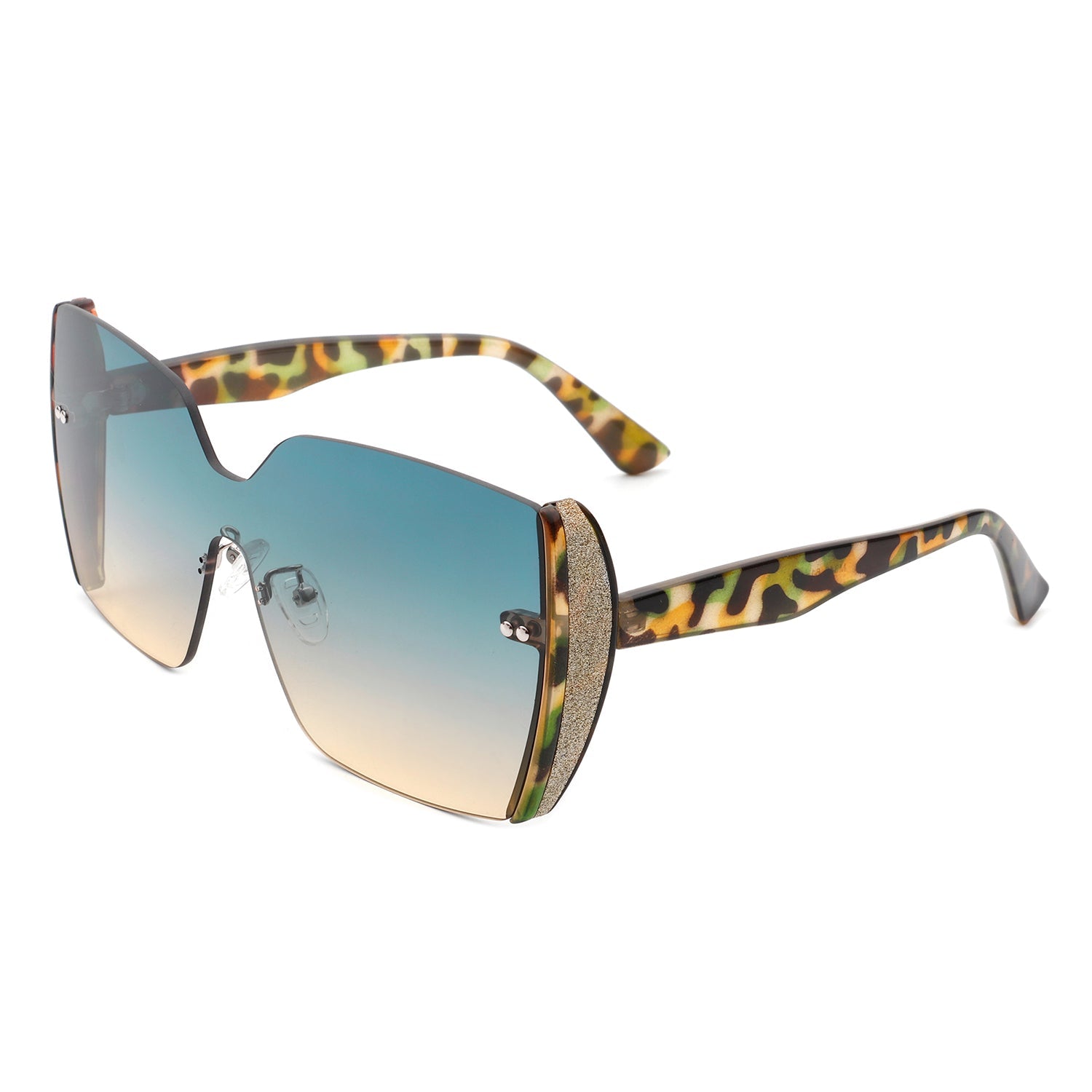 Xanadune - Square Oversize Half Frame Tinted Retro Fashion Women Sunglasses - Charming Charlie