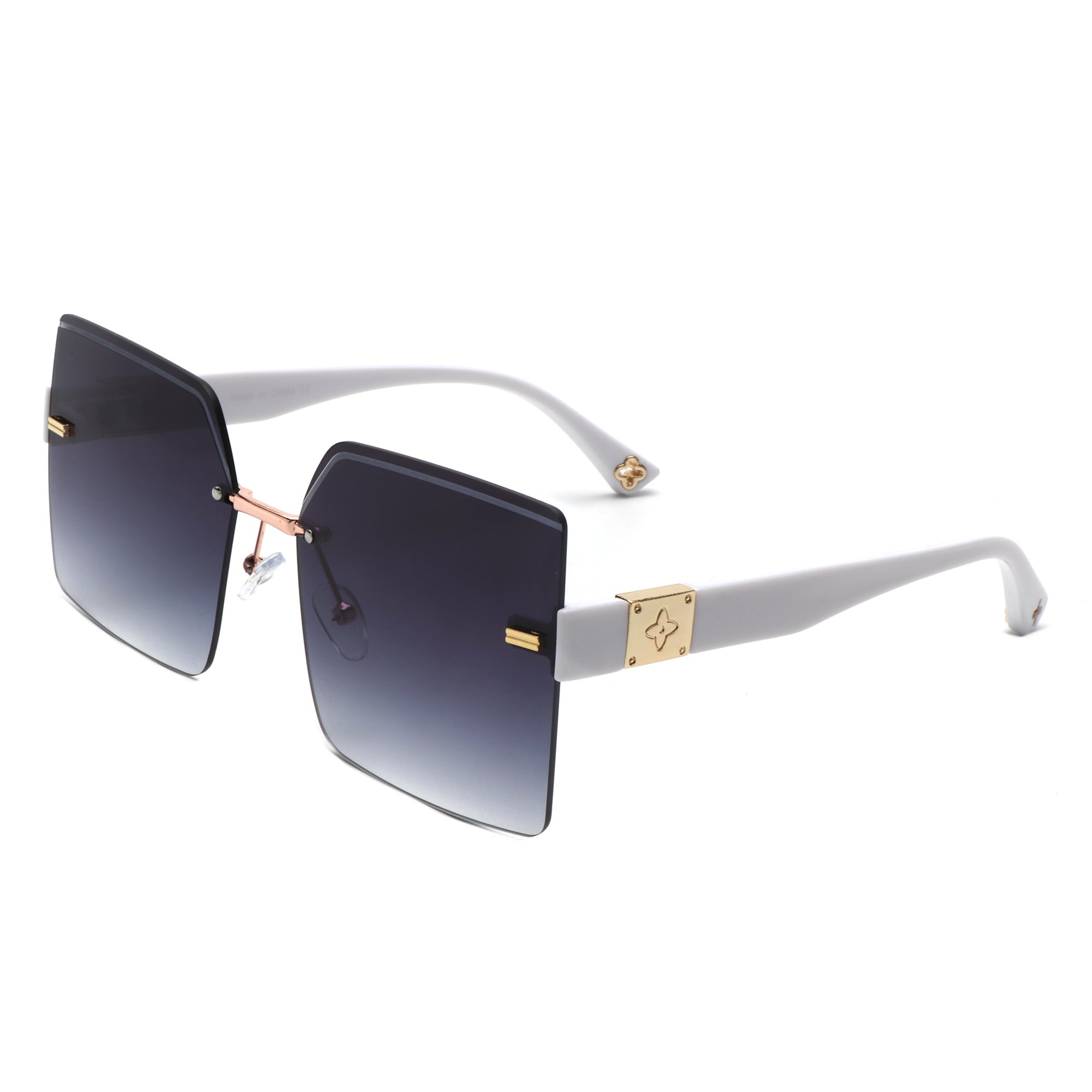 Brisla - Chic Oversized Rimless Square Tinted Fashion Women's Sunglasses - Charming Charlie