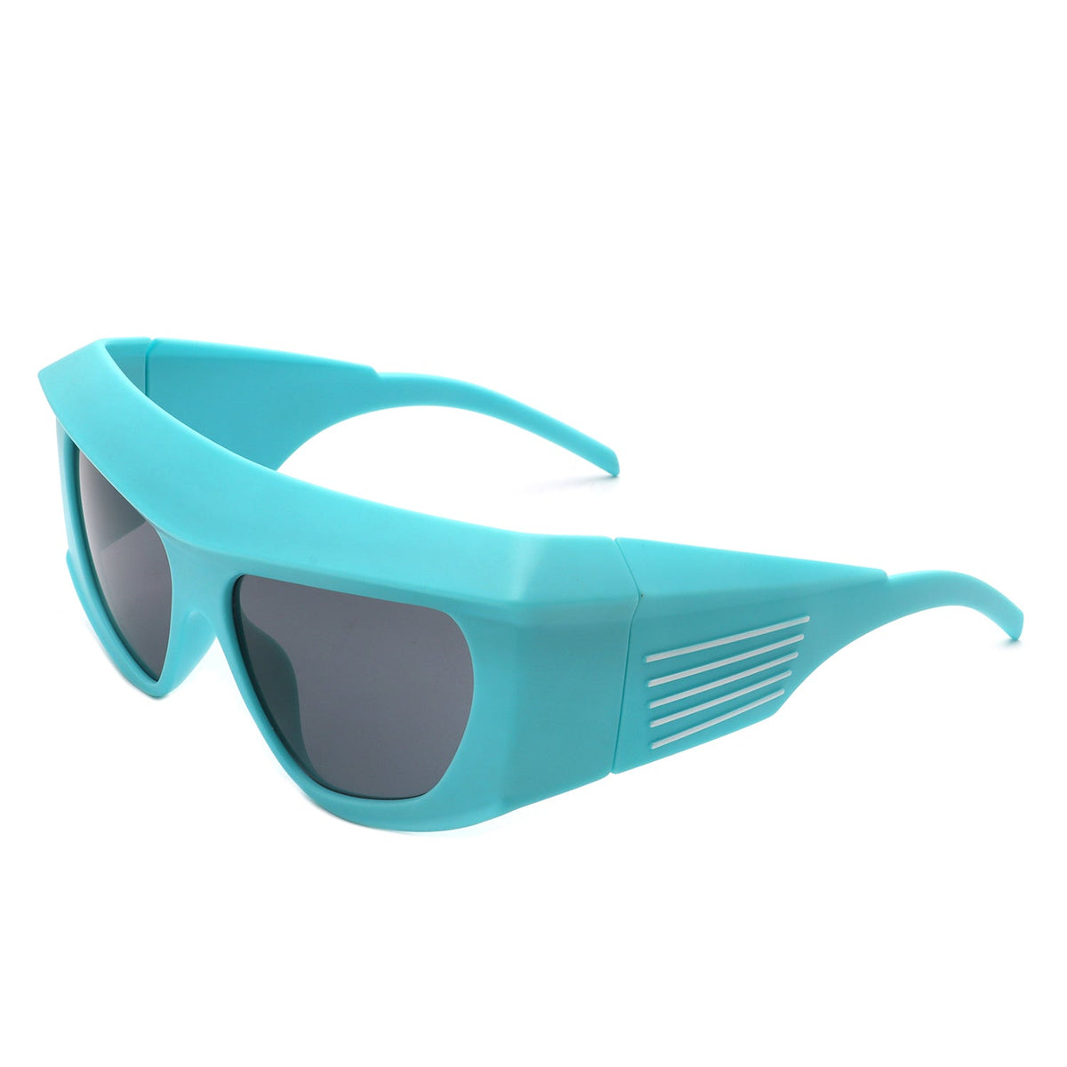 Thalia - Square Chunky Wrap Around Tinted Oversize Fashion Sunglasses - Charming Charlie