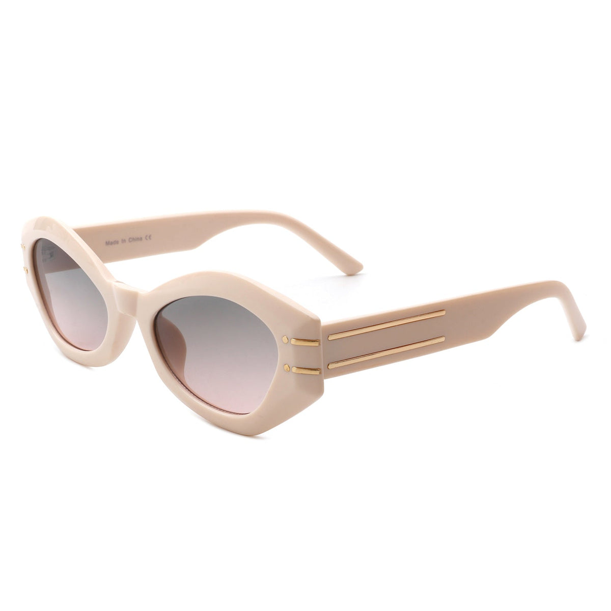 Elysiant - Geometric Oval Slim Fashion Round Cat Eye Sunglasses - Charming Charlie