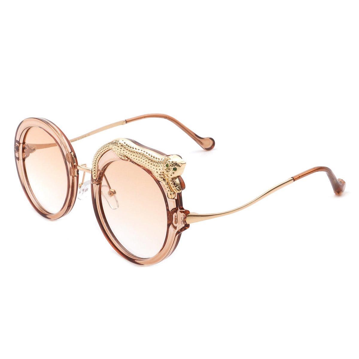 Yellowze - Women Circle Oversize Fashion Round Sunglasses W/ Leopard Design - Charming Charlie