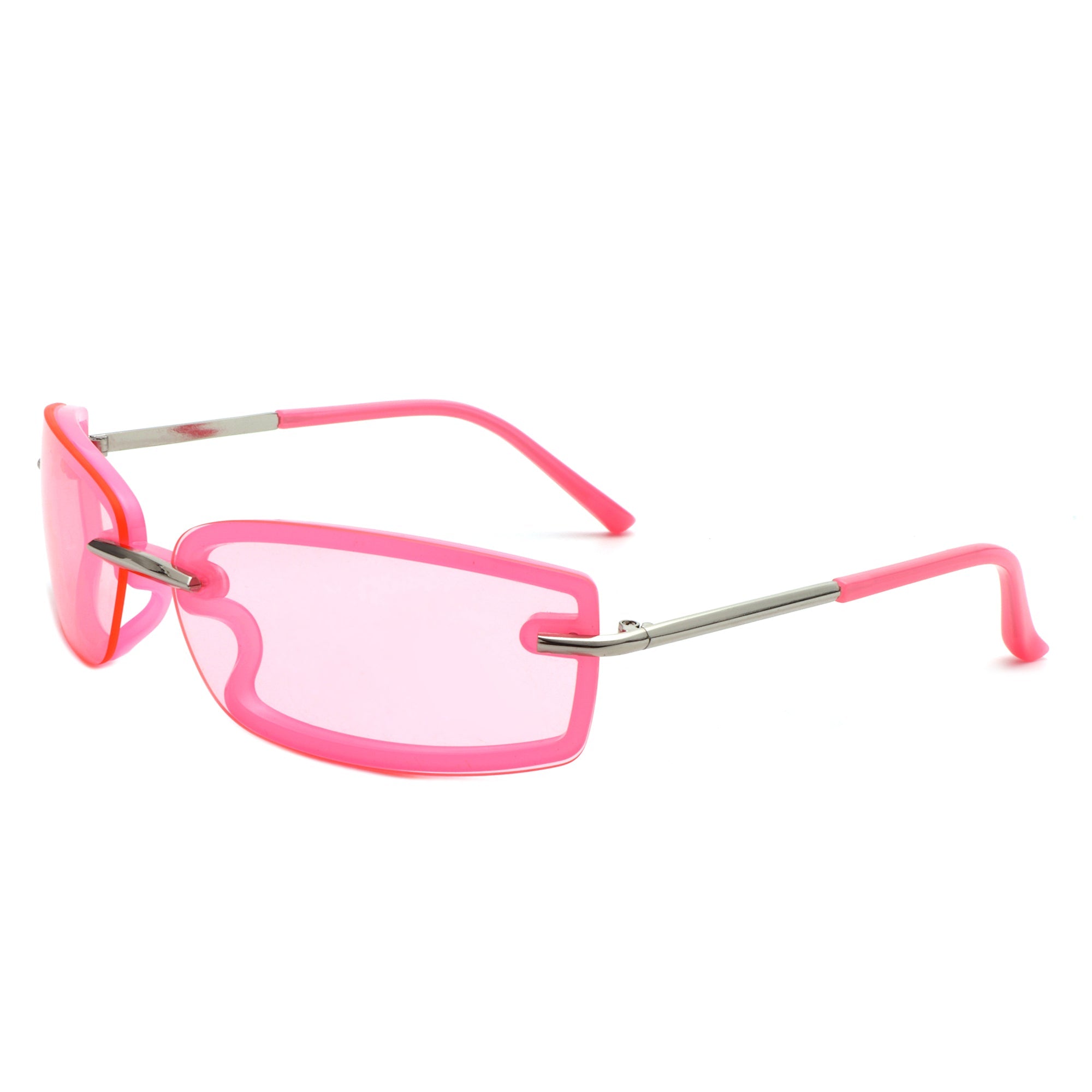 Thalyn - Rectangle Sleek Tinted Sports Color Pop Sunglasses - Charming Charlie