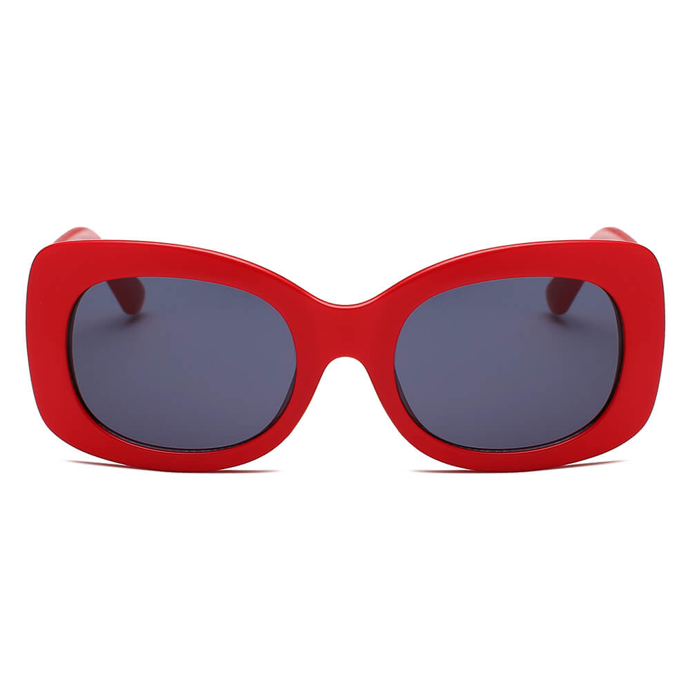 BAKU | S1063 - Women Fashion Retro Rectangle Oversize Sunglasses - Cramilo Eyewear - Stylish Trendy Affordable Sunglasses Clear Glasses Eye Wear Fashion