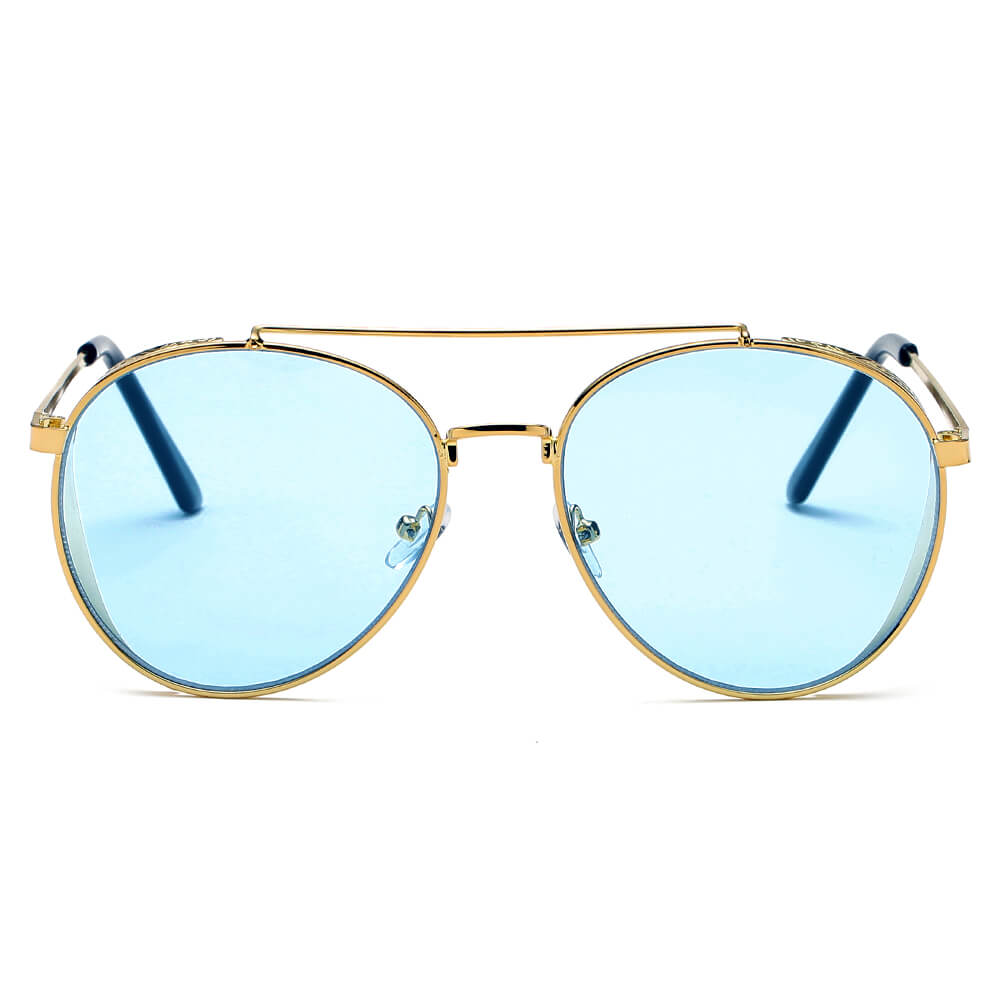 LAREDO | S2072 - Modern Aviator Brow Bar Aviator Fashion Sunglasses - Cramilo Eyewear - Stylish Trendy Affordable Sunglasses Clear Glasses Eye Wear Fashion